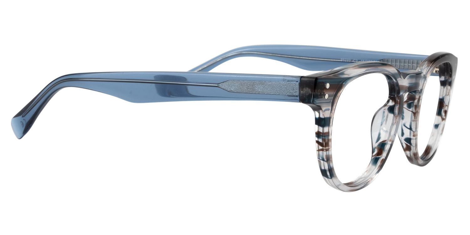 Round Brown Blue Glasses | Zeelool Glasses4