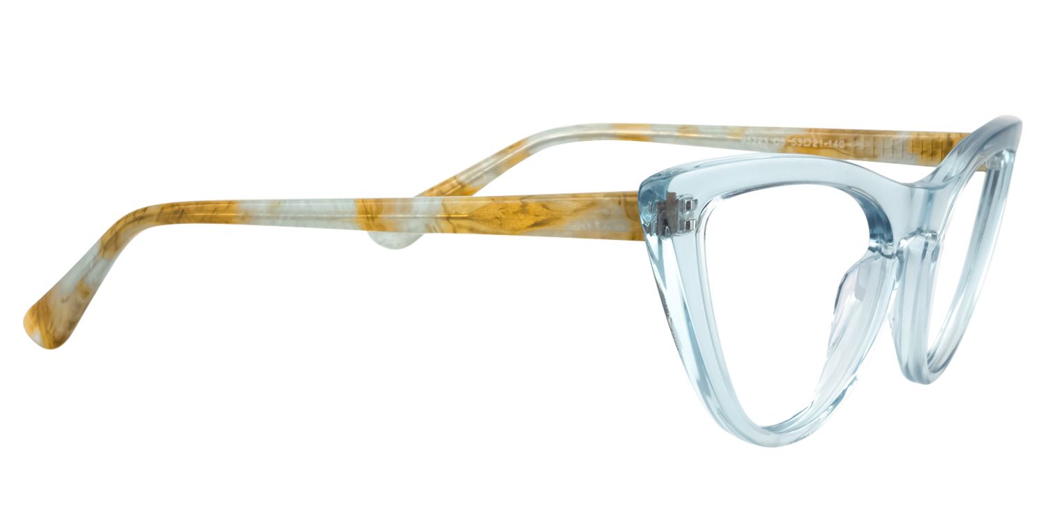 Cat eye Blue Clear Glasses | Zeelool Glasses4