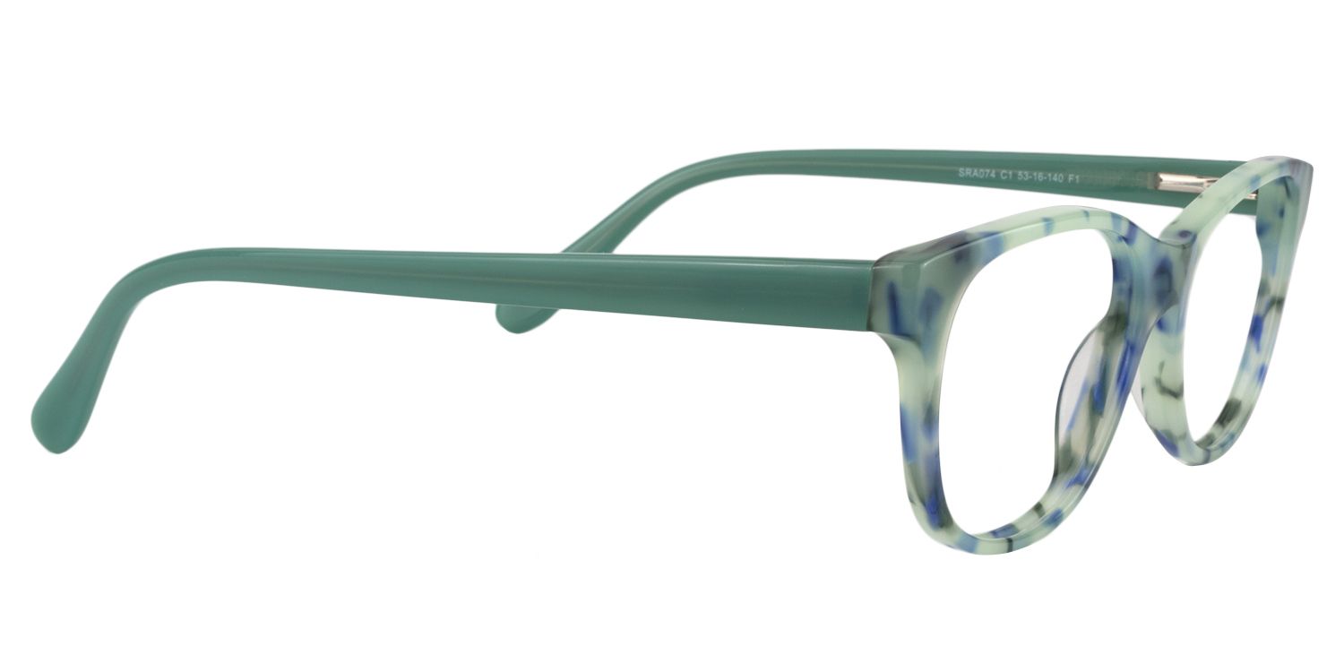 Rectangle Green Floral Glasses | Zeelool Glasses4