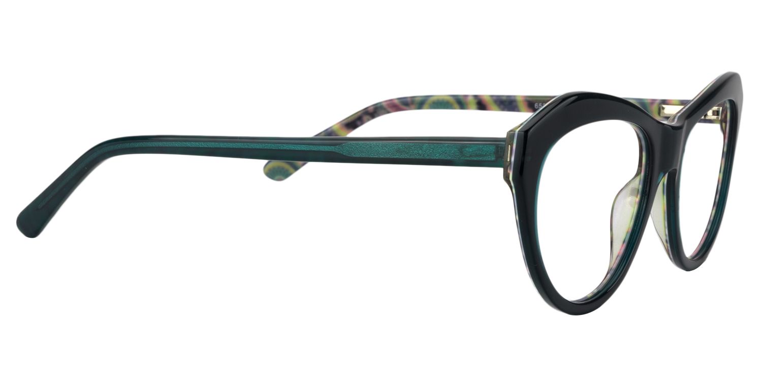 Browline Dark Green Glasses | Zeelool Glasses4