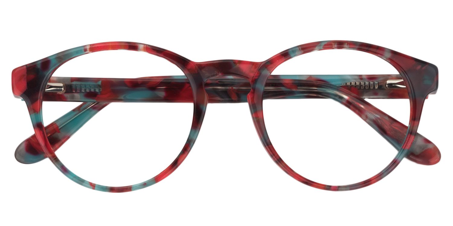 Round Red Floral Glasses | Zeelool Glasses1