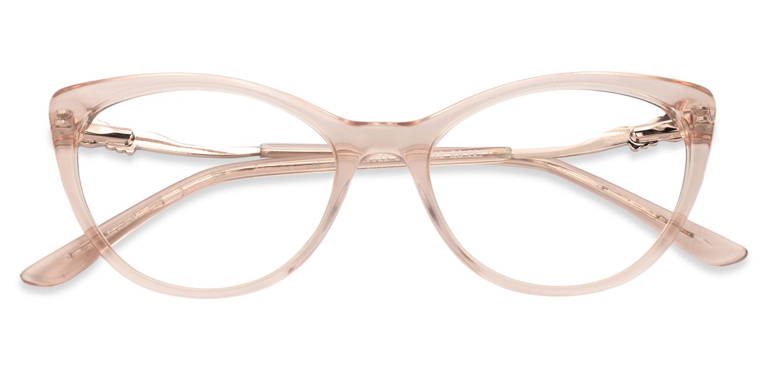 Cat Eye Beige Clear Glasses | Zeelool Glasses1