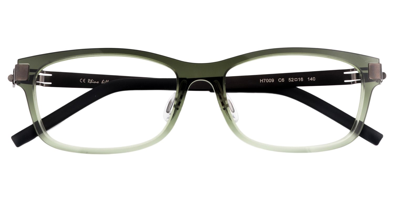 Rectangle Dark-Green Glasses | Zeelool Glasses1