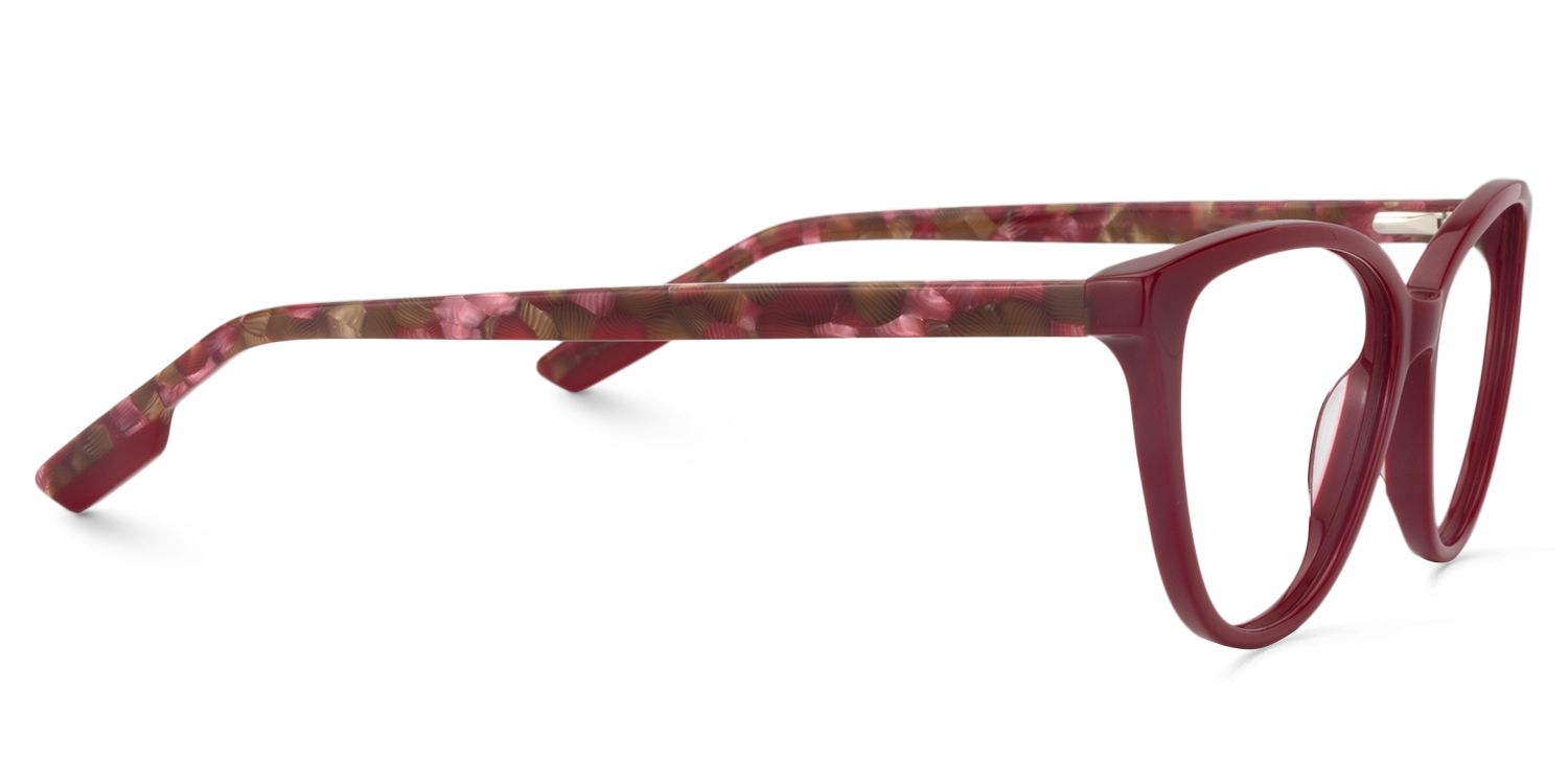 Cat Eye Dark Red Glasses | Zeelool Glasses4