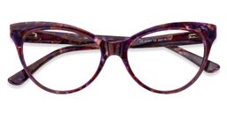 Caron Cat Eye Purple Pattern Glasses1