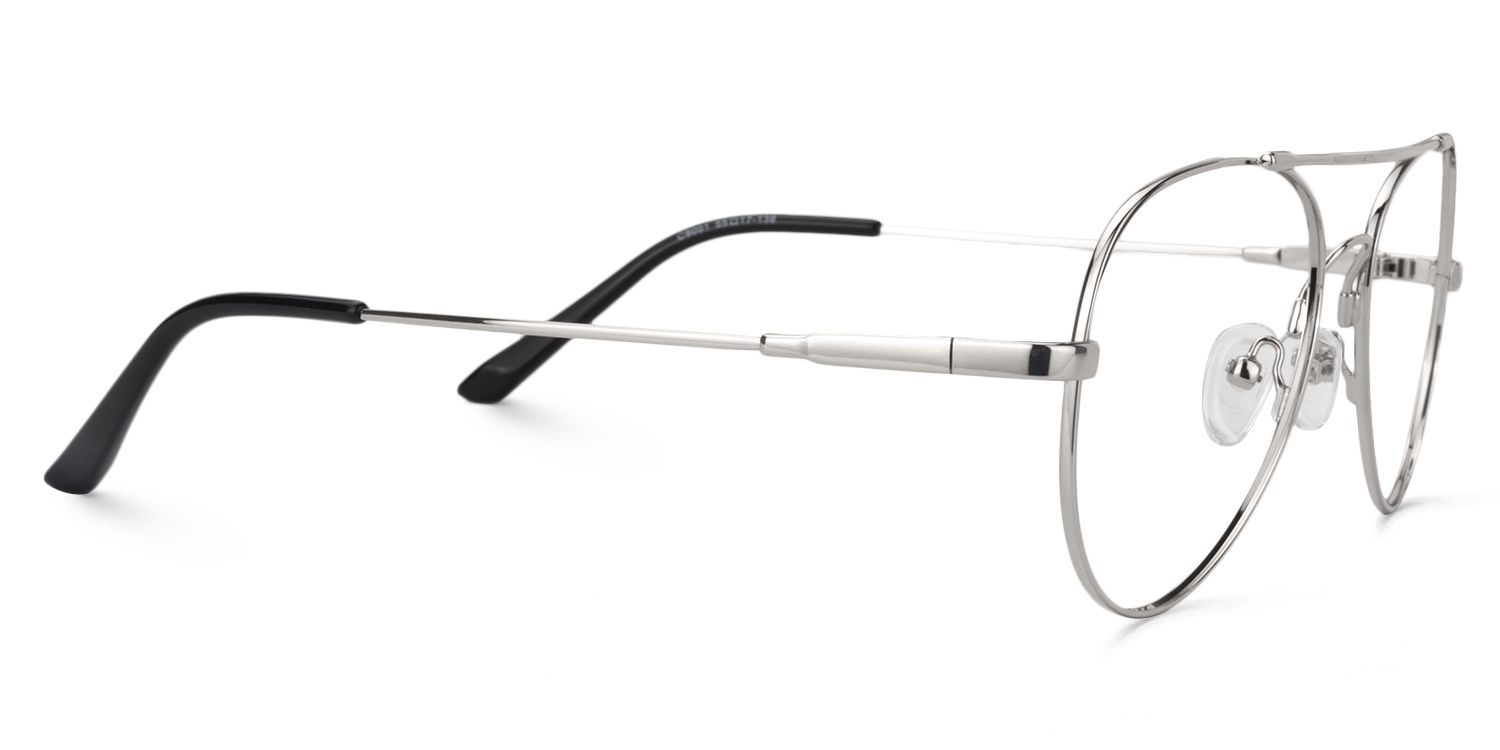 Aviator Silver Glasses | Zeelool Glasses4