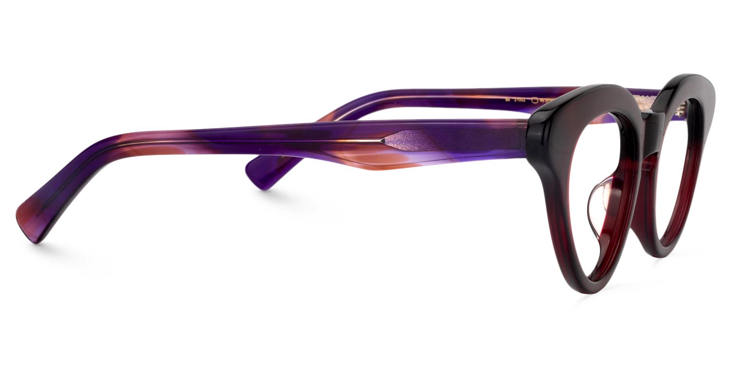 Cat Eye Dark Red Glasses | Zeelool Glasses4