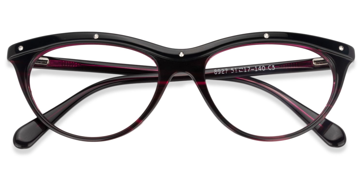 Cat Eye Black-Red Glasses | Zeelool Glasses1