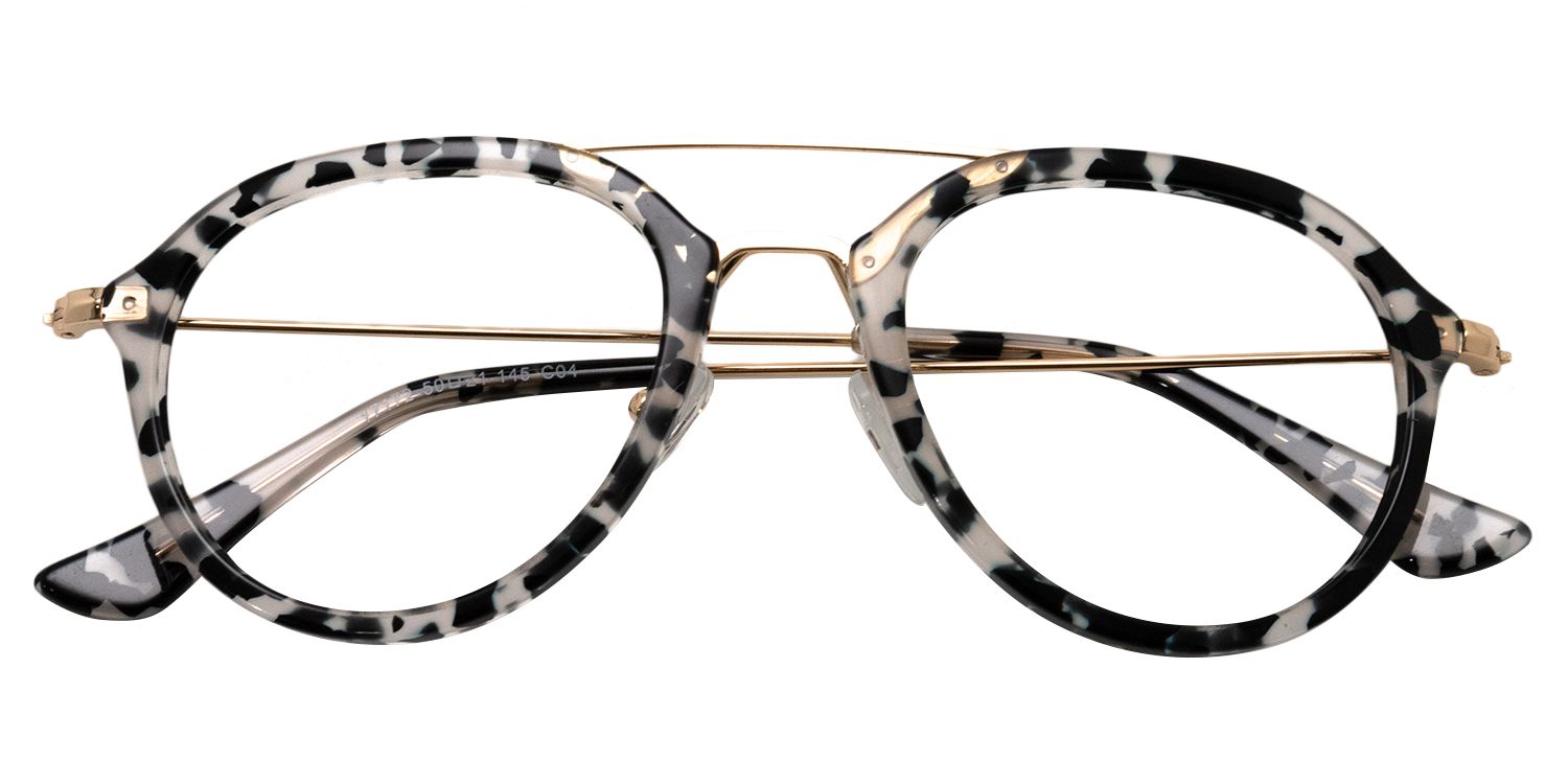 Aviator Black-White Glasses | Zeelool Glasses1