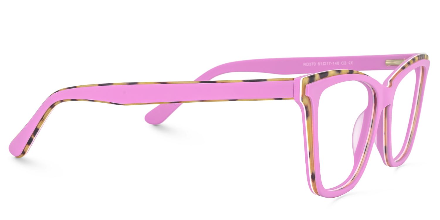 Square Bright Pink Glasses | Zeelool Glasses4