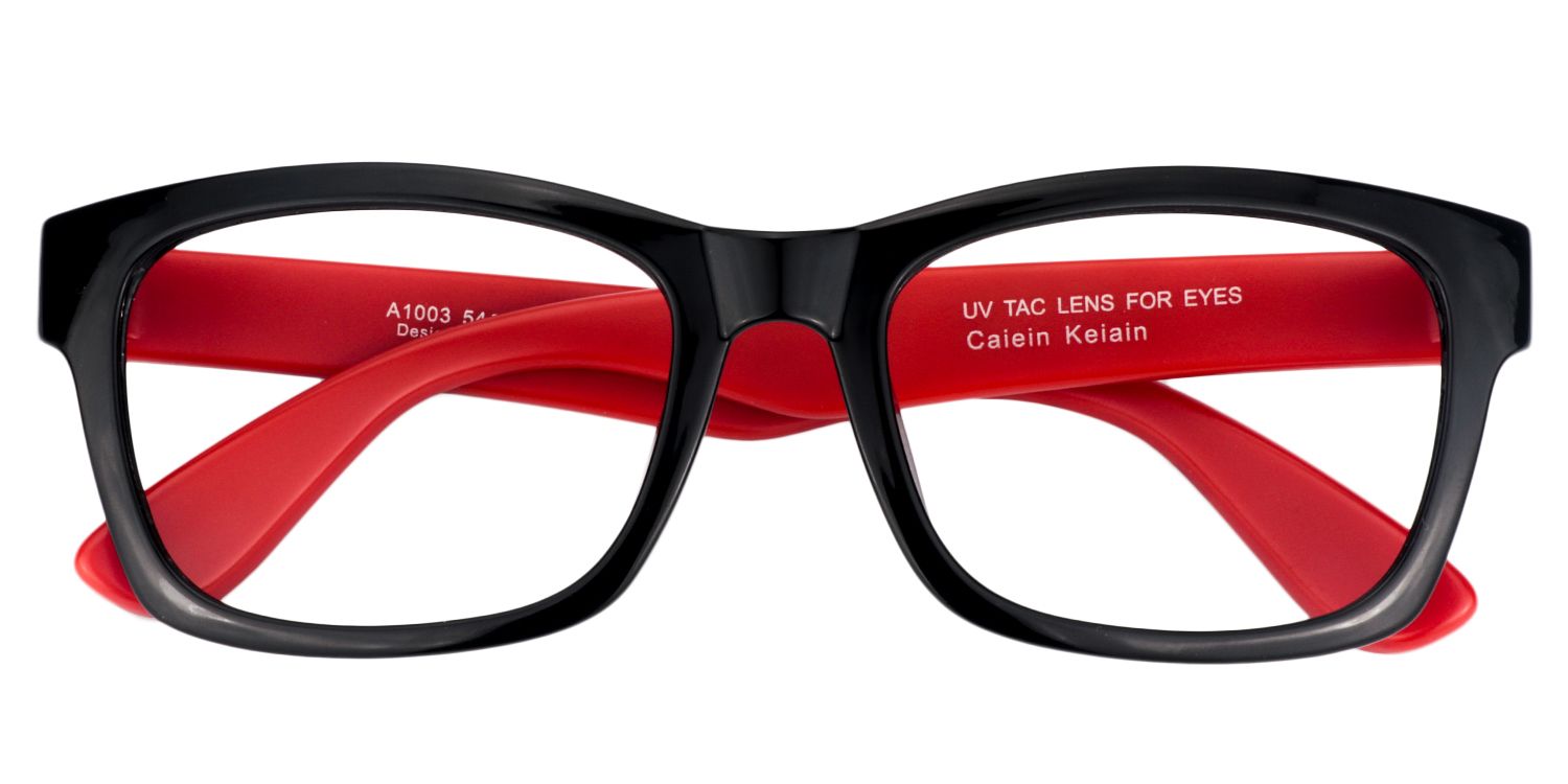 Rectangle Red Glasses | Zeelool Glasses1