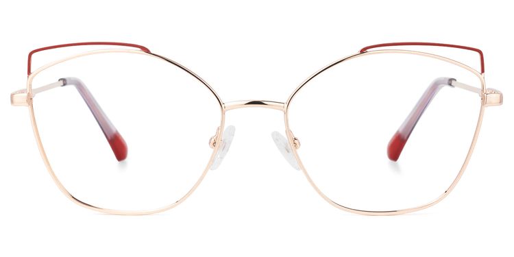 Shaina Geometric Red Glasses