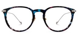 Maruchy Round Blue-Floral Glasses0