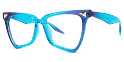 Elsa Geometrical Blue Eyeglasses1