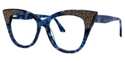 Yarisbeth Cateye Blue-Tortoise Glasses1