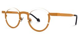 Castro Round Earthy-Yellow Glasses1