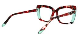 Plouffe Rectangle Red-Floral Glasses3