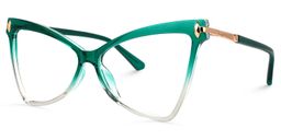 Cristina Geometric Green Glasses1