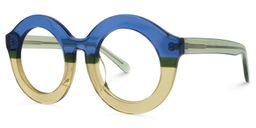 Vilmary Round Blue Glasses1