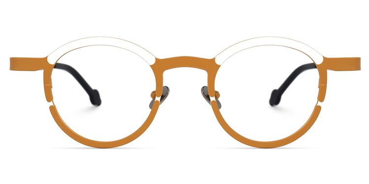 Castro Round Earthy-Yellow Glasses