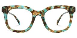Lynette Square Green-Floral Glasses0