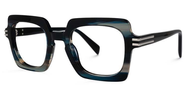 Nogueda Square Blue Glasses