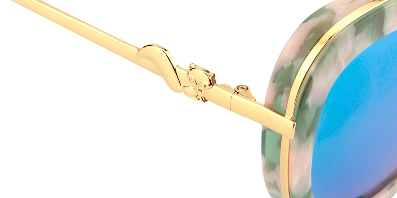 Pattern Round Green Sunglasses | Zeelool Sunglasses4