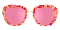 Suzanne Pattern Round Pink Sunglasses0