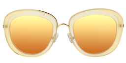 Suzanne Pattern Round Yellow Sunglasses0