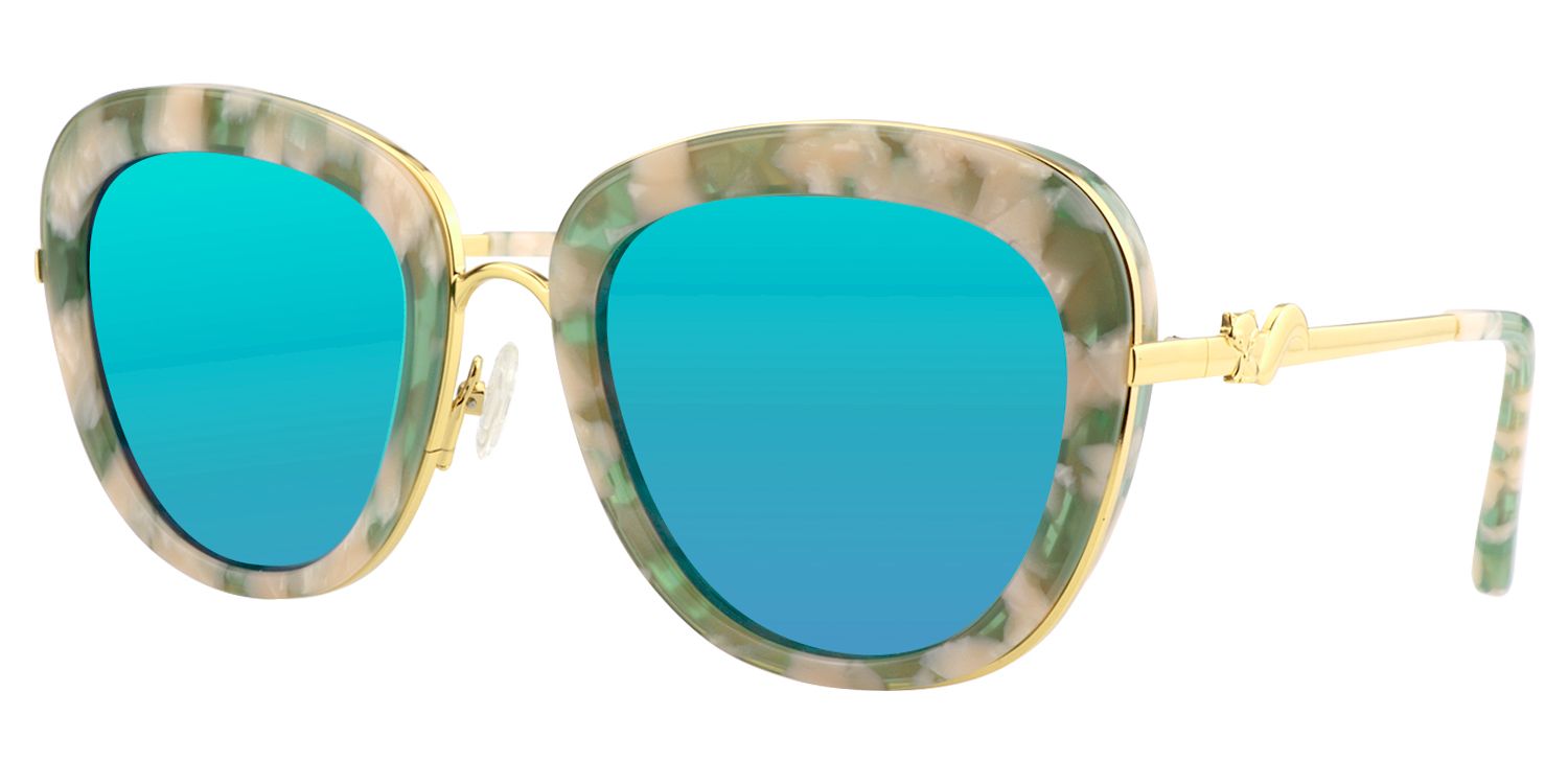 Pattern Round Green Sunglasses | Zeelool Sunglasses3
