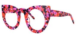 Ophelia Cateye Red-Floral Glasses1