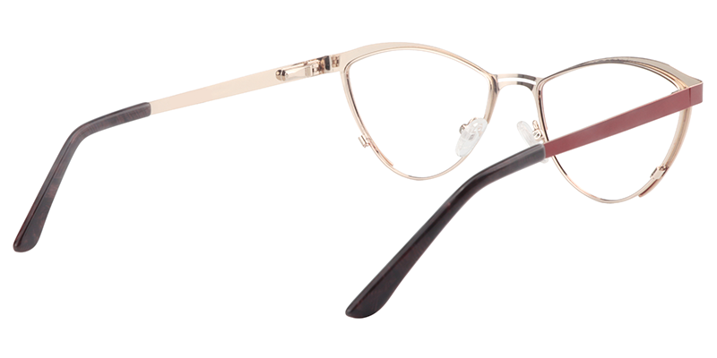 Browline Red Glasses | Zeelool Eyeglasses5