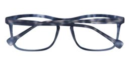 Doris Rectangle Blue Floral Glasses4