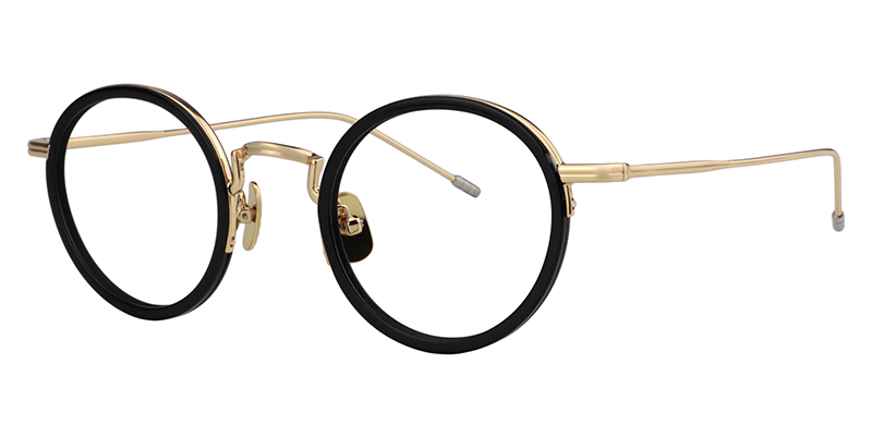 Round Black-Gold Glasses | Zeelool Eyeglass Frames2