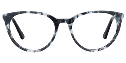 Odette Round Black-Clear Glasses0