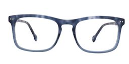 Doris Rectangle Blue Floral Glasses0