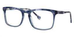 Doris Rectangle Blue Floral Glasses2