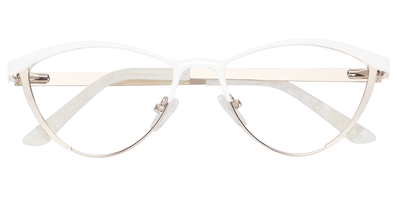 Browline White Glasses | Zeelool Eyeglasses1