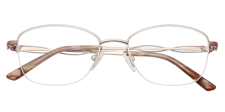 Paula Rectangle Gold Glasses