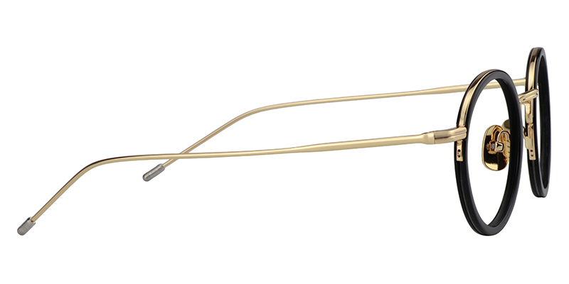 Round Black-Gold Glasses | Zeelool Eyeglass Frames4