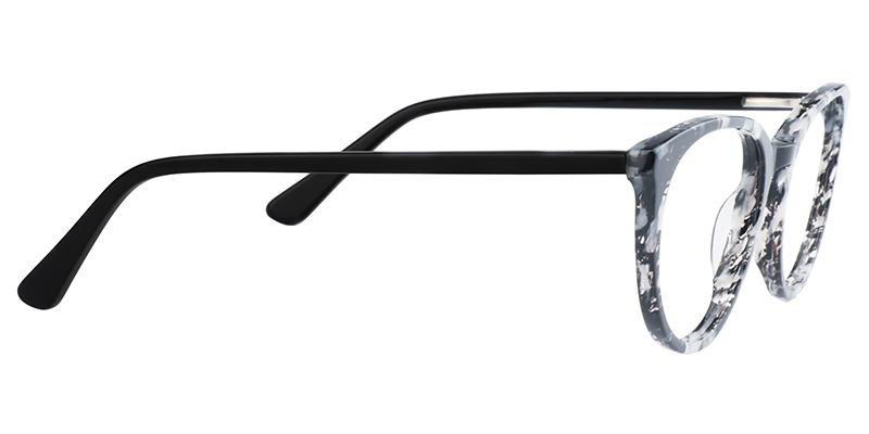 Round Black-Clear Glasses | Zeelool Eyeglass Frames4