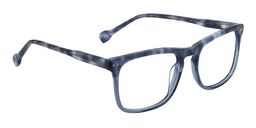 Doris Rectangle Blue Floral Glasses5