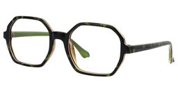 Mirabelle Geometric Green Floral Glasses2