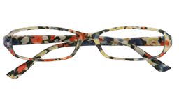 Wilma Rectangle Green Floral Reading Glasses 1