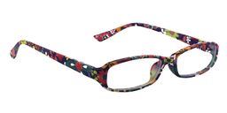 Wilma Rectangle Purple Floral Reading Glasses 5