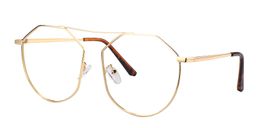 Zoe Geometric Gold Glasses3