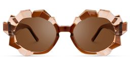 Jara Geometric Brown Sunglasses0