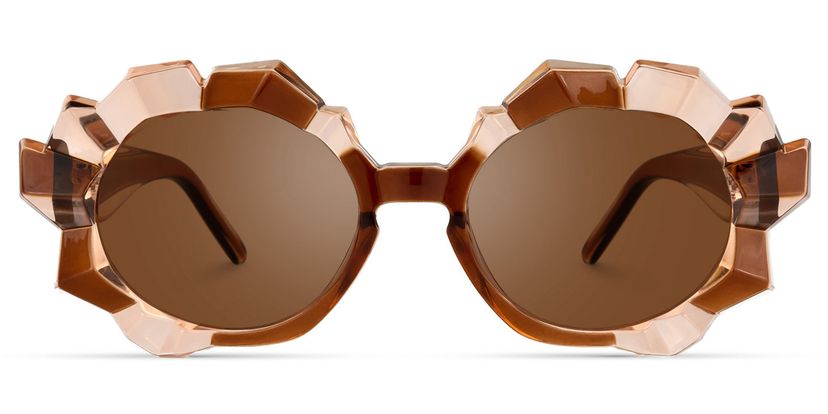 Jara Geometric Brown Sunglasses