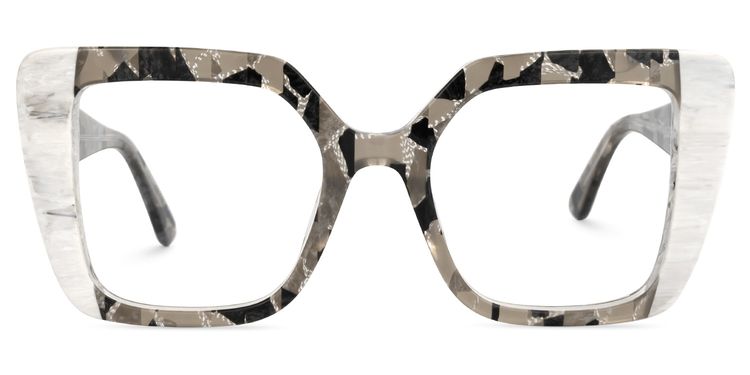 Duarte Square Gray-White Glasses