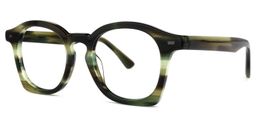 Natilus Round Green-Stripe Glasses1